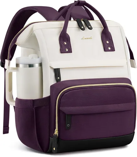 Vista 22 de LOVEVOOK Mochila para laptop para mujer, mochila de trabajo de 15.6 pulgadas con gran capacidad, bolsa de enfermera impermeable, mochila