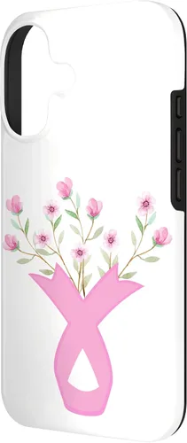 Vista 2 de Flower Jar Pink Ribbon Breast Cancer Awareness Month Women Case for iPhone 17