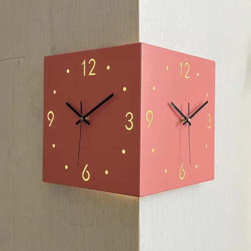 Vista 8 de KYOFIS Reloj de pared Corne de doble cara, reloj de pared de esquina luminoso con sensor con escala numeral, funciona con pilas, reloj de pared Azul