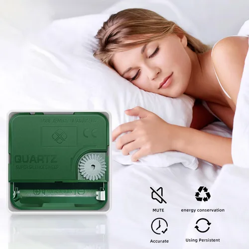 Vista 5 de Reloj de pared TIMESS, acabado clásico estilo madera, de 11 pulgadas, silencioso, sin tictac, funciona con pilas, de cuarzo, analógico