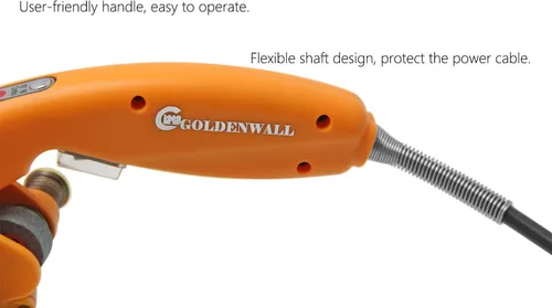 Vista 4 de CGOLDENWALL Cortador de tela rotativo eléctrico Tijeras Cortadora de tela Cortadora de tela Ideal para tela multicapa Papel de tela de cuero Hoja