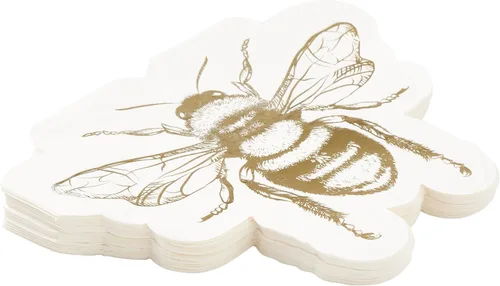 Vista 4 de Honecomb Hive - Servilletas de almuerzo troqueladas de lámina dorada, 20 unidades (TW7-25361) (paquete de 2)
