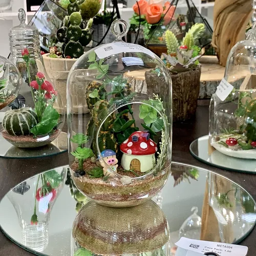 Vista 7 de WGV - Terrario de cristal colgante para plantas, ancho 5 pulgadas, altura 8 pulgadas, farol para suculentas de aire para bricolaje, luz de té