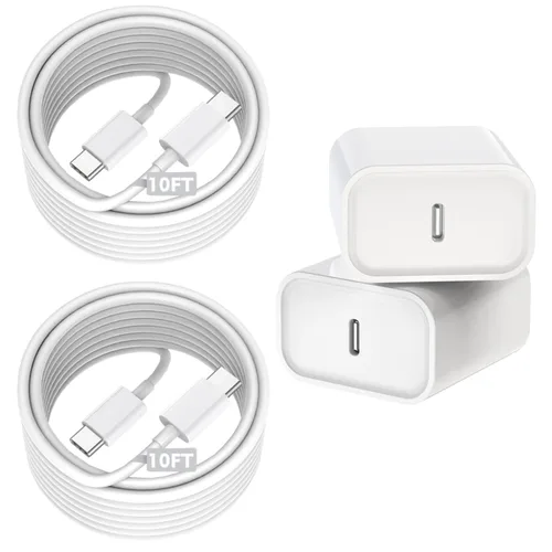 Vista 8 de Cargador de iPhone de carga rápida para iPhone 14, paquete de 2 bloques de pared USB C con enchufe de cargador y cable de carga USB C a Lightning