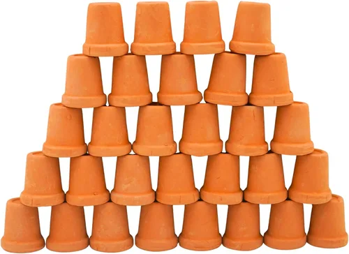 Vista 24 de Mini macetas de terracota – Macetas pequeñas de arcilla para suculentas, cactus, manualidades de bricolaje, jardín de hadas, proyectos escolares