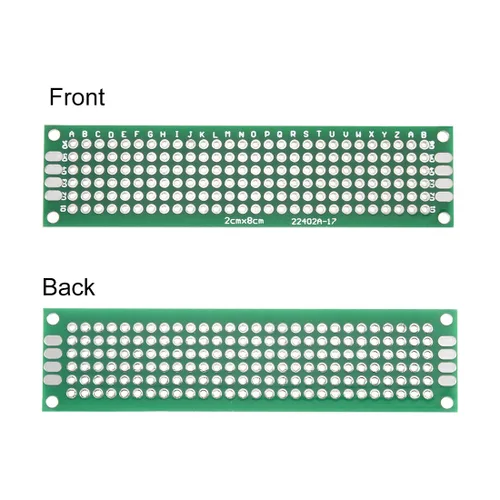 Vista 3 de uxcell 20 unids 0.8x3.1 in placa PCB de doble cara placa de circuito impreso universal Proto Board para soldadura DIY proyectos electrónicos