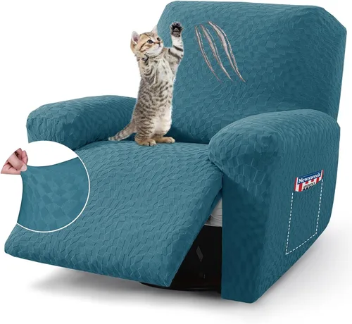 Vista 13 de ZNSAYOTX 2026 Funda elástica para sillón reclinable de 3 piezas (61 cm-94 cm) Fundas súper suaves para silla reclinable con bolsillo grande y lazos