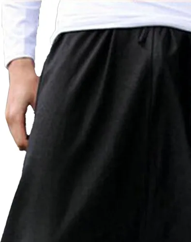 Vista 3 de JEShifangjiusu Pantalones de harén casuales para hombre, holgados, bohemios, hippie, con entrepierna caída, holgados, cintura elástica, pantalones