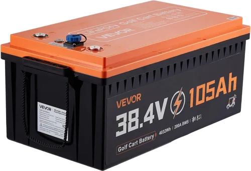 Vista 9 de VEVOR Batería de litio para carrito de golf de 36 V (38.4 V) 105 AH, con cargador de 25 A, kit de batería Lifepo4, BMS de 200 A integrado