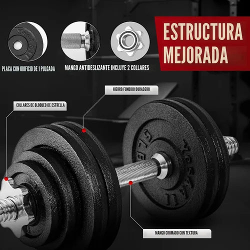 Vista 4 de Yes4All Old School Adjustable Dumbbell Set with Weight Plates, Star Lock Collars/Connector, 40lbs to 200lbs Adjustable Weight Plates Set