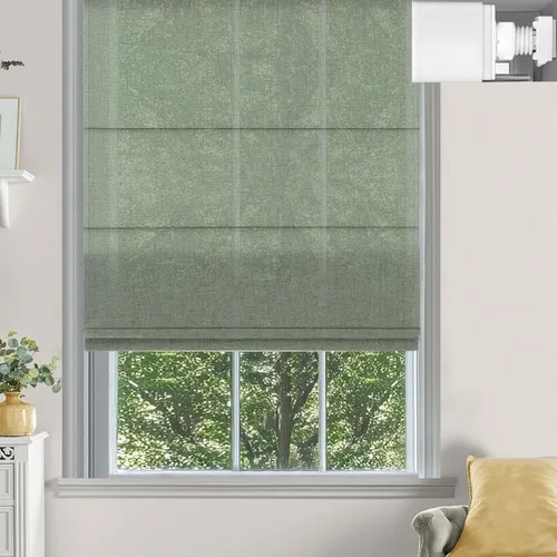 Vista 9 de Changshade Persianas romanas sin cordón para ventanas, sin herramientas, persianas romanas de tamaño personalizado, filtro de luz, persianas Beige