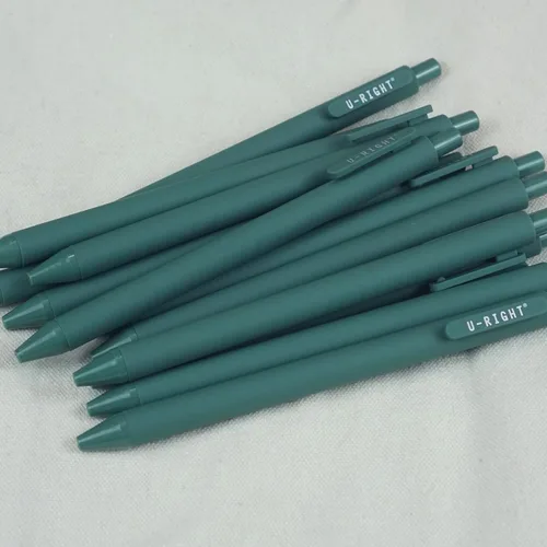 Vista 3 de U-RIGHT 12 piezas de bolígrafos de tinta de gel, tinta negra de 0.5 mm, punta fina, escritura suave, bolígrafos bonitos para oficina y escuela Verde