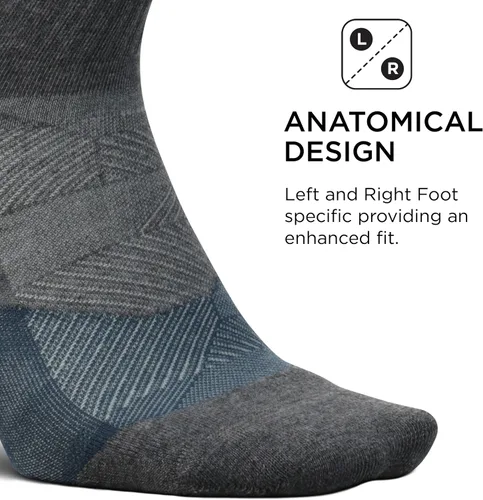 Vista 4 de Feetures Trail Max Cushion Mini Crew Sock - Calcetines de correr para mujer y hombre, absorben la humedad