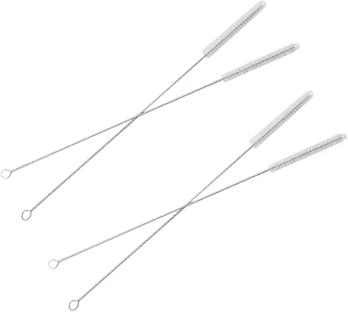 Vista 7 de HUJI Cepillo de limpieza de pajitas de acero inoxidable, perfecto para popotes reutilizables (2 cepillos)