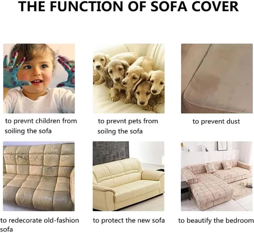 Vista 2 de MIPOPS Funda para sofá, funda impermeable para sofá con cojines de 1/2/3/4, fundas protectoras de muebles de jacquard para mascotas, niños, perros