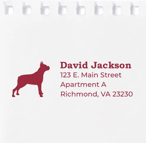 Vista 121 de Airedale Terrier Address Stamp, Custom Airedale Terrier Hand Stamp for Dog Lovers, Duo Rubber Return Address for Pet Owners Montaje manual Duo