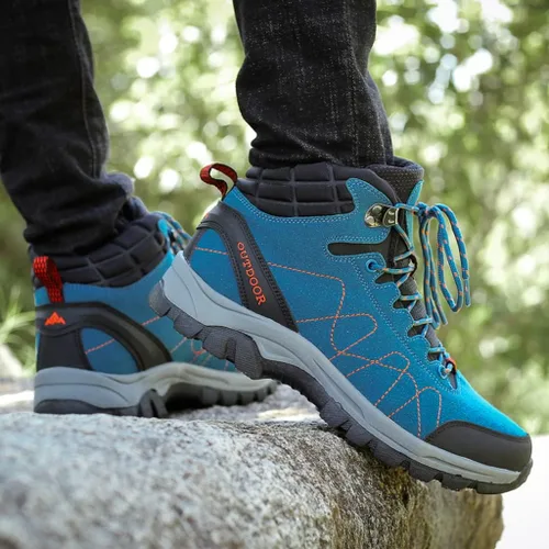 Vista 5 de Eribby Men's Hiking Shoes Waterproof Anti Slip Hiking Boots Outdoor Lightweight Trekking Sneakers