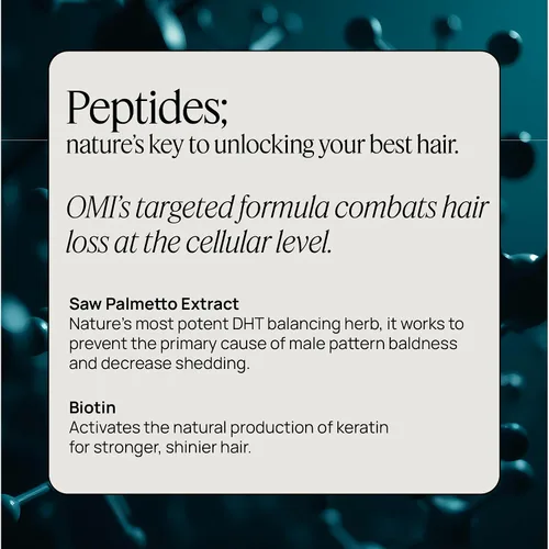 Vista 4 de OMI WELLBEAUTY - Péptidos para el crecimiento del cabello para hombre, recomendado por médicos, biotecnología fortificante de folículos