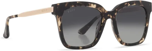 Vista 8 de DIFF Bella Designer - Gafas de sol cuadradas de gran tamaño para mujer, 100% protección UVAUVB, colores de moda de moda Tortoise