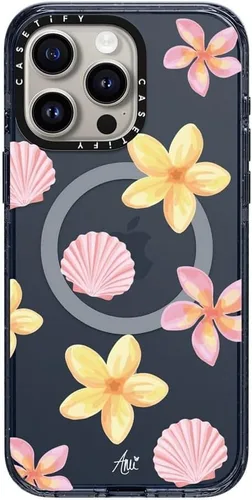 Vista 32 de CASETiFY Funda para iPhone 15 Pro Max, compatible con MagSafe Protección contra caídas de grado militar de 8.2 pies Hortensias azules Nantucket