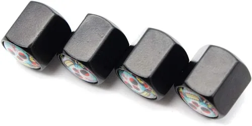 Vista 8 de 4 unids/set car styling aleación de zinc cráneo con estilo de flor de coche válvula de neumático tapas de rueda neumáticos neumático vástago tapa