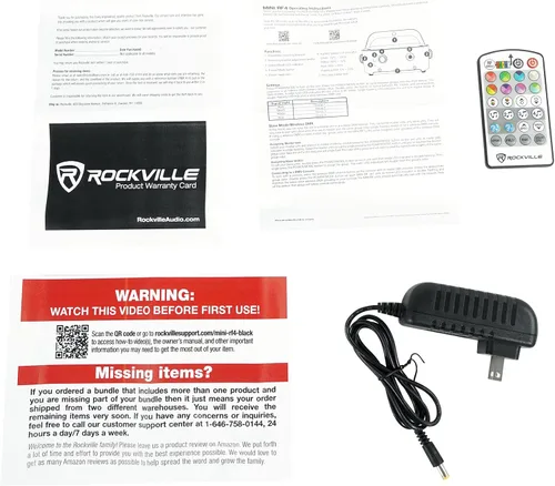 Vista 6 de Rockville Mini RF4 Black Par - Luz de lavado, recargable, 4 x 12 W, incluye control remoto, RGBWA+LED UV, batería de hasta 22 horas, perfecta