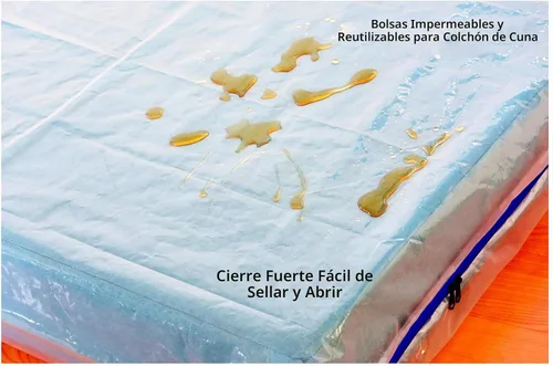 Vista 3 de 1 bolsa de almacenamiento para colchón de cuna con cremallera, bolsa de colchón impermeable de plástico de 3 mil para mudanza