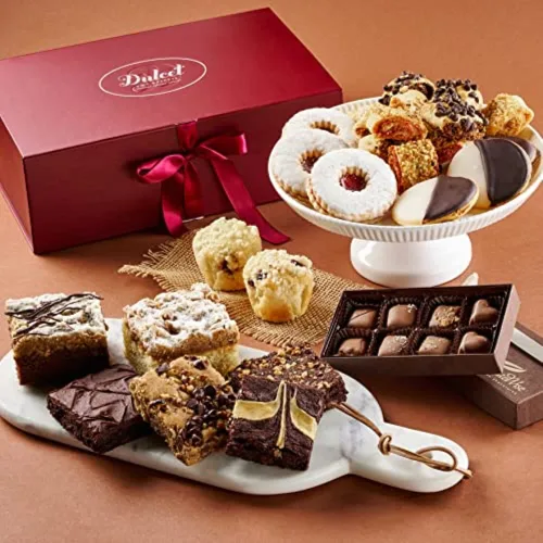 Vista 10 de Caja de regalo de cumpleaños, regalos de comida de cumpleaños, cestas de regalo de chocolate gourmet para mujeres, mamá, papá, él, ella