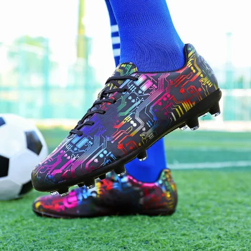 Vista 2 de Women's Men's Soccer Cleats Training Shoes Negro