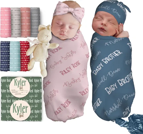 Vista 10 de Mantas de bebé personalizadas: diseños personalizados para niñas y niños, regalos perfectos