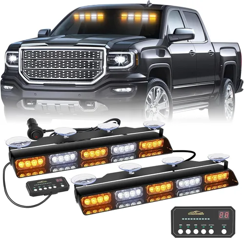 Vista 12 de XRIDONSEN - Luces estroboscópicas ámbar para camiones, 40 luces LED