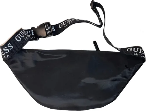 Vista 3 de GUESS Factory Riñonera con cinta con logotipo, Negro