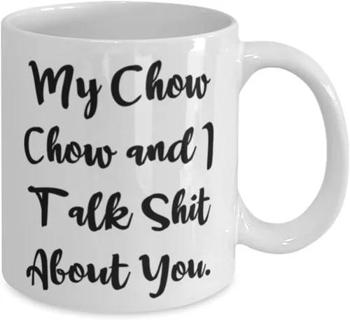 Vista 2 de Taza divertida de Chow Chow Dog de 11 oz y 15 onzas, My Chow Chow and I Talk, regalos para amantes de las mascotas, regalo de amigos, taza