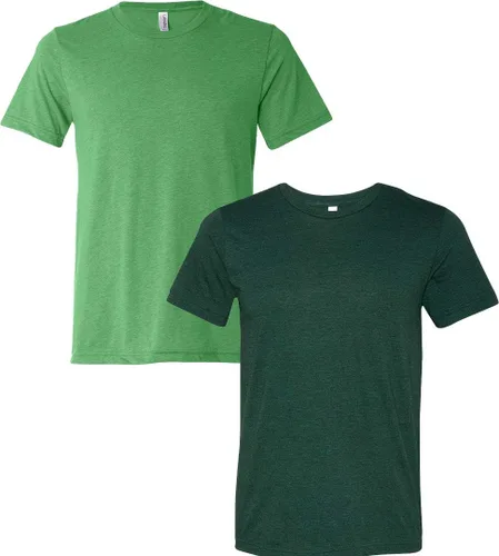 Vista 120 de Bella Canvas 3413c para hombre (1) Triblend verde + (1) Triblend rojo