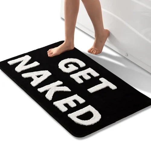 Vista 14 de QJHOMO Get Naked Bath Mat Alfombras Lindas de Baño Lindas Alfombras de Baño Graciosas Antideslizantes Decoración de Bañera Antideslizante Alfombra