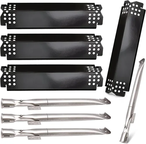 Vista 7 de Piezas de repuesto para modelos de parrilla Nexgrill 720-0864 720-0864M, 2 placas de protección térmica para domadores de llama y 2 quemadores