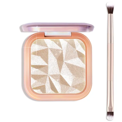 Vista 13 de Paleta de maquillaje iluminador, paleta de contorno brillante en polvo para iluminar el contorno de la cara, maquillaje dorado con reflejos