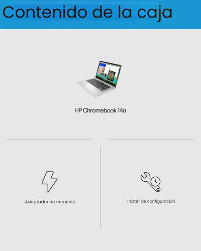 Vista 8 de HP Laptop Chromebook de 14 pulgadas, Intel Celeron N4120, 4 GB de RAM, 64 eMMC, pantalla HD, Chrome OS, gráficos Intel UHD 600, batería de larga