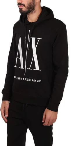 Vista 2 de AX ARMANI EXCHANGE Sudadera con capucha Icon Project con logotipo bordado para hombre