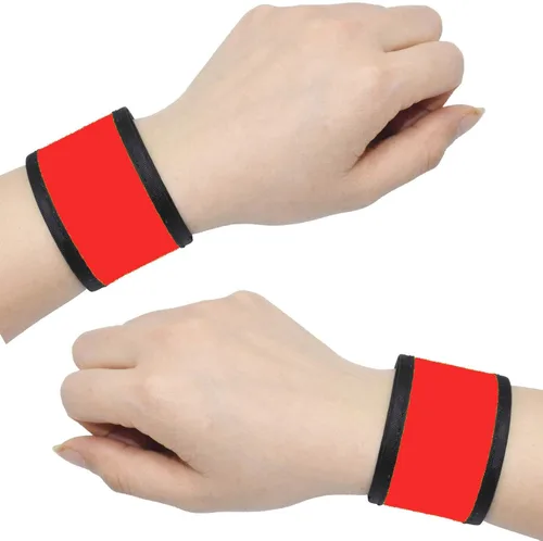 Vista 18 de Pulseras LED que brillan con luz para el brazo, bandas de muñeca intermitentes de alta visibilidad, luces de equipo de seguridad para ciclismo