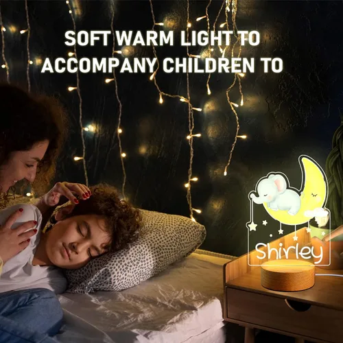 Vista 3 de Luz nocturna con nombre personalizado para niños, lámpara de luz nocturna personalizada para bebé, decoración de habitación de niños, regalos