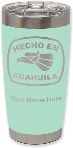 Vista 7 de LaserGram Vaso aislado al vacío de 20 onzas, hecho en coahuila, grabado personalizado incluido (negro) Engraved Gift, Vacuum Insulated Stainless