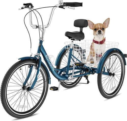 Vista 11 de NAIZEA Triciclo para adultos, bicicleta de crucero de tres ruedas de 7 velocidades, triciclos para adultos de 20/24/26 pulgadas, bicicletas de 3