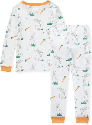 Vista 2 de Burt's Bees Conjunto de pijama para bebé, camiseta y pantalón de 2 piezas, 100 % algodón orgánico, Hábito de conejo