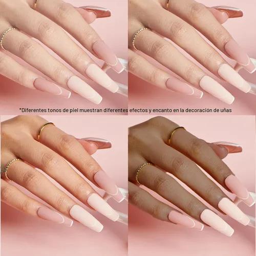 Vista 8 de Azurebeauty - Kit de iniciación de uñas en polvo de inmersión, 4 colores, purpurina de piel desnuda para todas las estaciones, juego de polvo