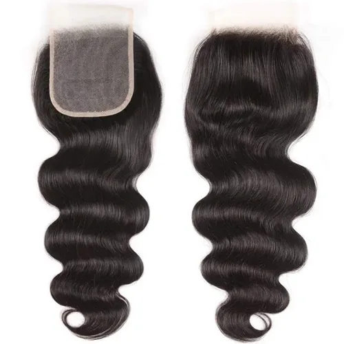 Vista 6 de UNice Cabello malasio, ondulado, 3 paquetes con parte libre, cierre de encaje 4x4, 100% cabello humano virgen sin procesar, color natural