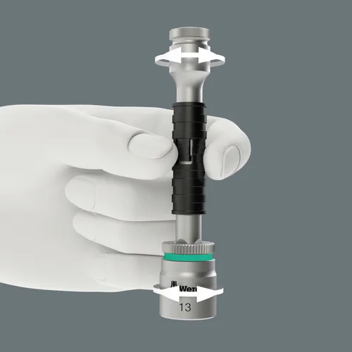 Vista 24 de Wera 05003756001 8100 SA 12 HF Zyklop Juego de trinquete metálico con palanca de interruptor, 1/4" accionamiento, métrico, 13 piezas