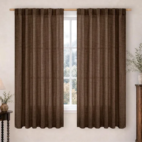 Vista 63 de BGment Cortinas cortas de lino marfil de 36 pulgadas de largo para ventanas de cocina, pequeñas cortinas texturizadas rústicas para café sobre