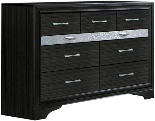 Vista 8 de Acme Cómoda clásica de madera de 63 pulgadas de largo con 6 cajones y 2 cajones ocultos para joyas, organizador de almacenamiento para dormitorio
