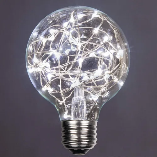 Vista 5 de Wintergreen Lighting LEDimagine - Bombilla de cadena de hadas, colgante de globo LED, bombilla ST64 con base E26 (dorado)